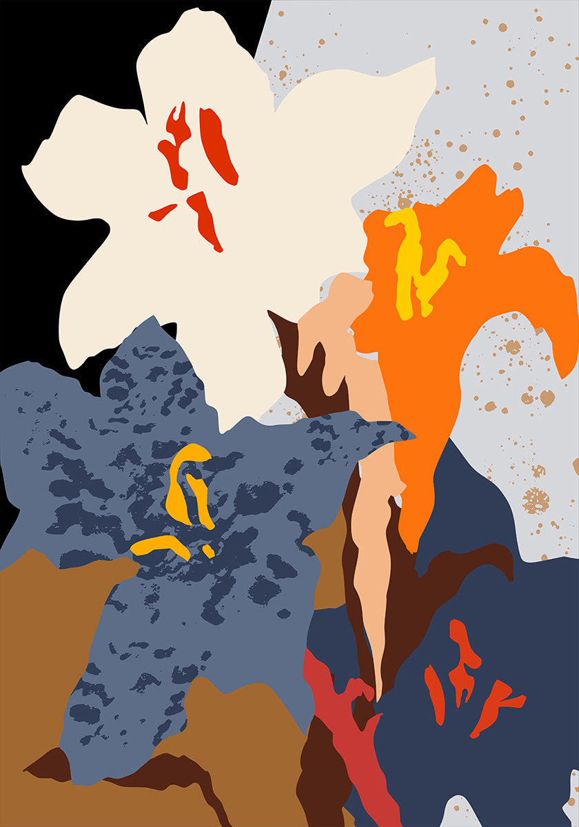 Abstract Lilies Close Up Poster