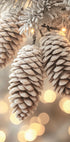 a close up of a pine cone on a christmas tree