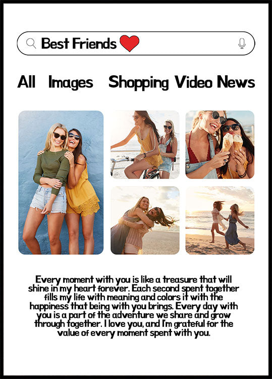 Best Friends Photo Collage Poster