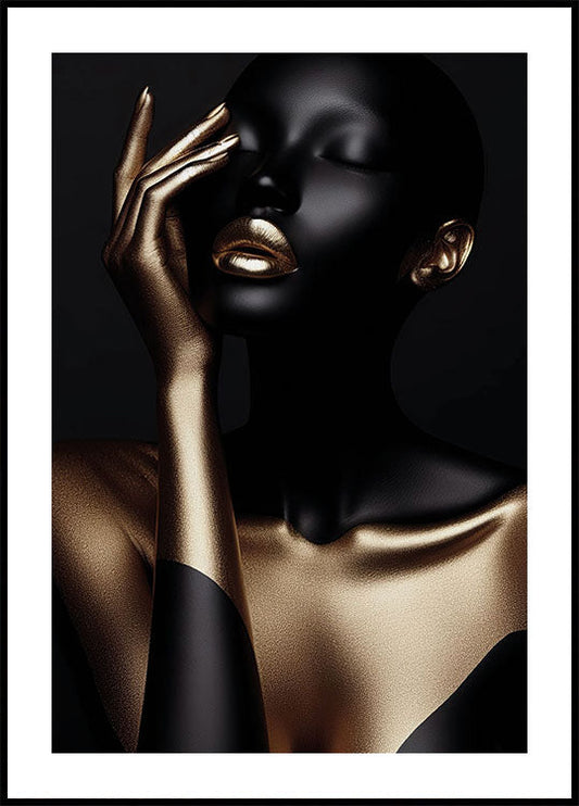 Golden Elegance Portrait Poster