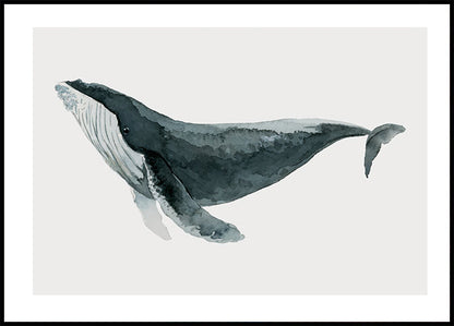 Whale Watercolor Art Poster