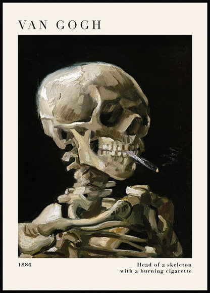 Head of a Skeleton with a Burning Cigarette Poster