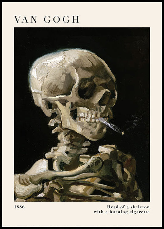 Van Gogh's Smoking Skeleton Poster