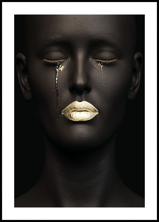 Golden Tears and Lips Poster