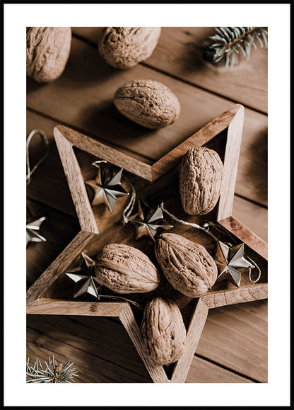 Walnuts in a Wooden Star Poster