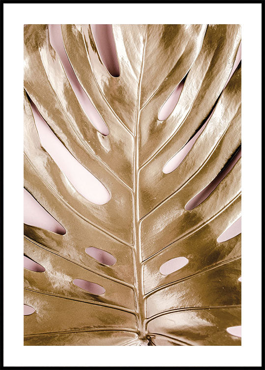 Golden Monstera №3 Poster