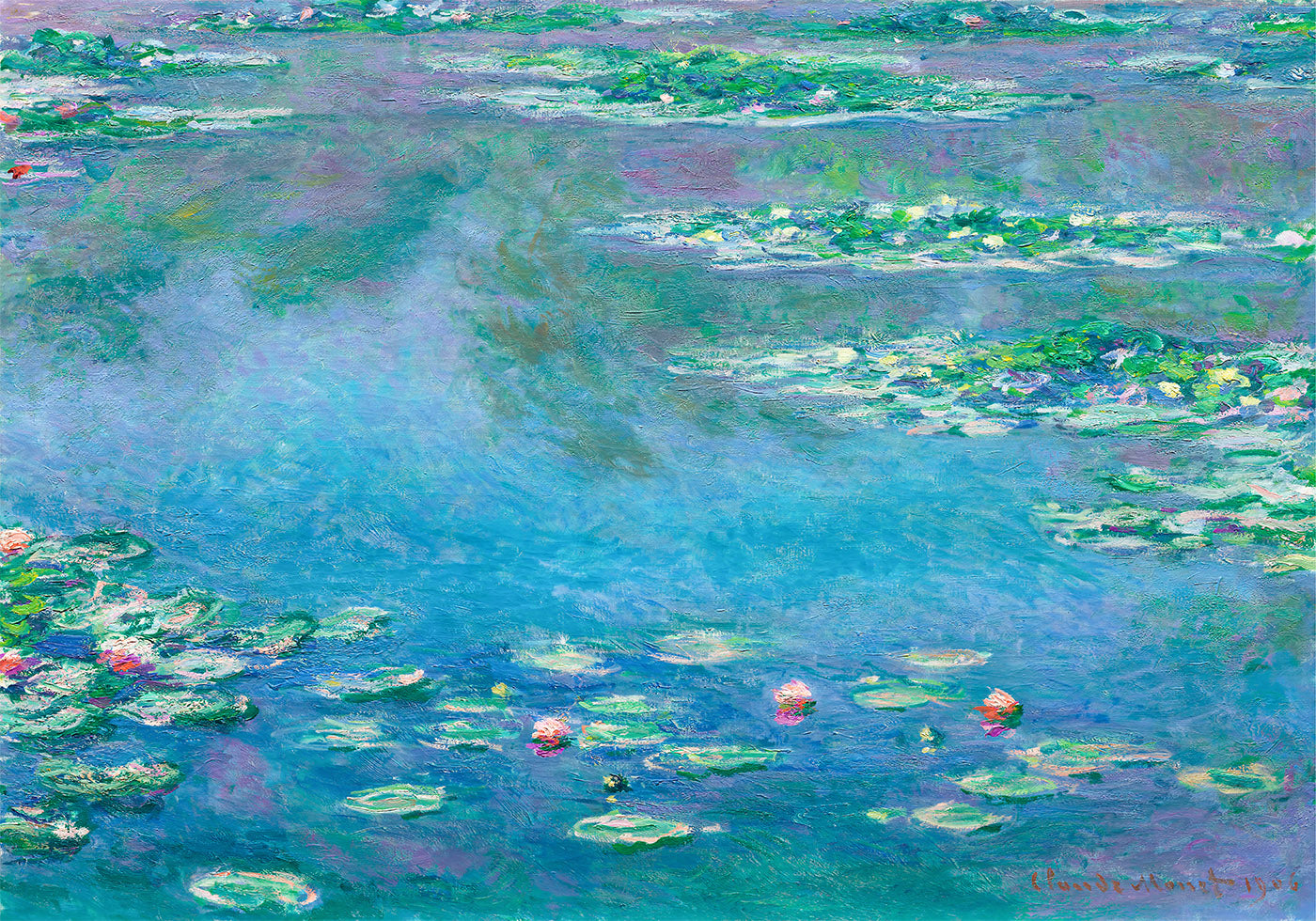 Water Lilies Reflection Poster