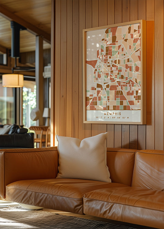 Black Maps Earth Tones 51 Poster