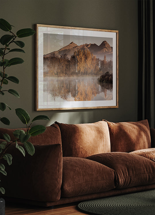 Misty Autumn Reflection Poster