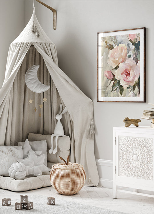 Cream Rose Cluster, Children’s Wall Art Poster
