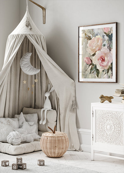 Cream Rose Cluster, Children’s Wall Art Poster