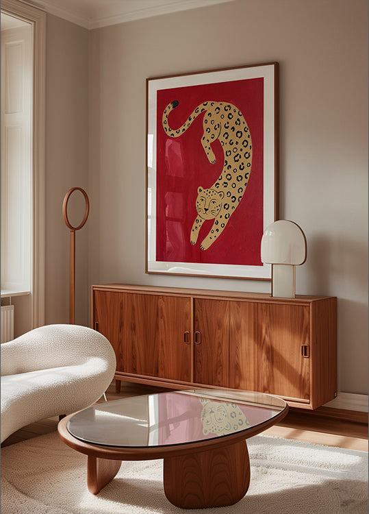 Leopard Folk Art Poster