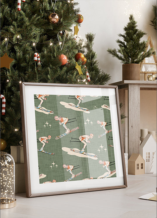 Winter Sports   Retro Vintage Ski Blue.png Poster