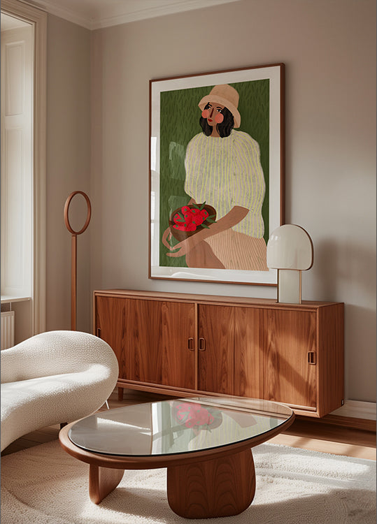 Woman with Strawberries Poster