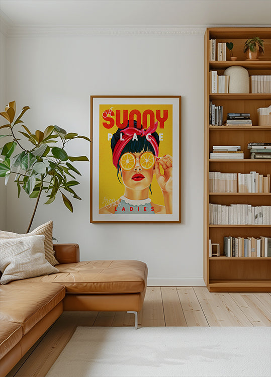 A Sunny Place For Shady Ladies Orange Pinup Art Poster