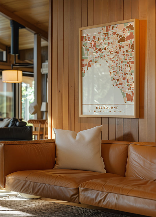 Black Maps Earth Tones 50 Poster