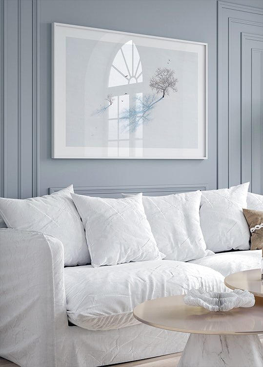 Shadows of Trees and Birds Poster