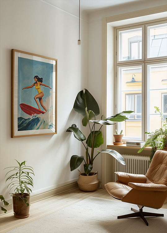 Surfing Girl Poster