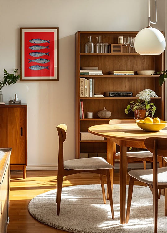 Sardines Berry Red Poster