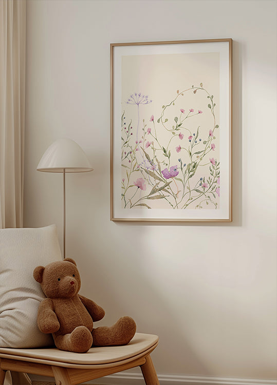 Soft Meadow Flowers Poster