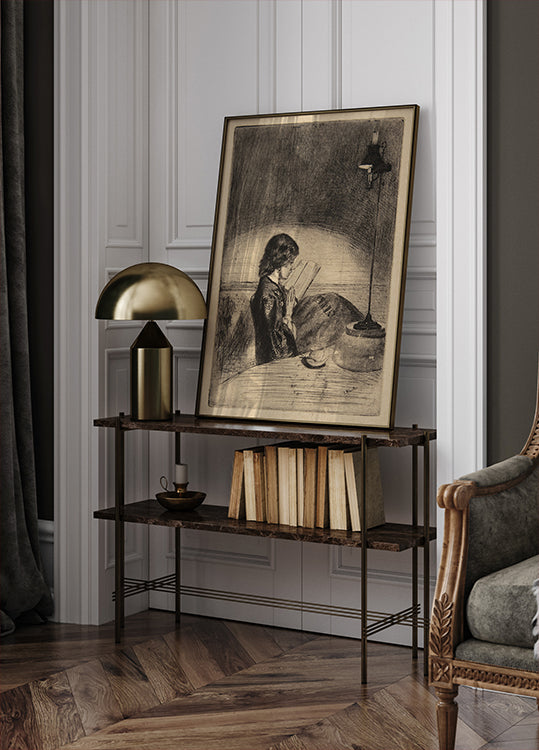 James Mc Neill Whistler-Reading by Lamplight Poster