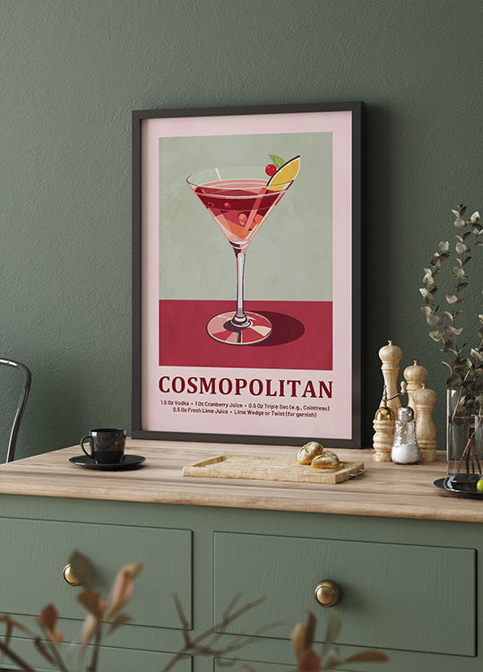Cosmopolitan Cocktail Recipe Poster