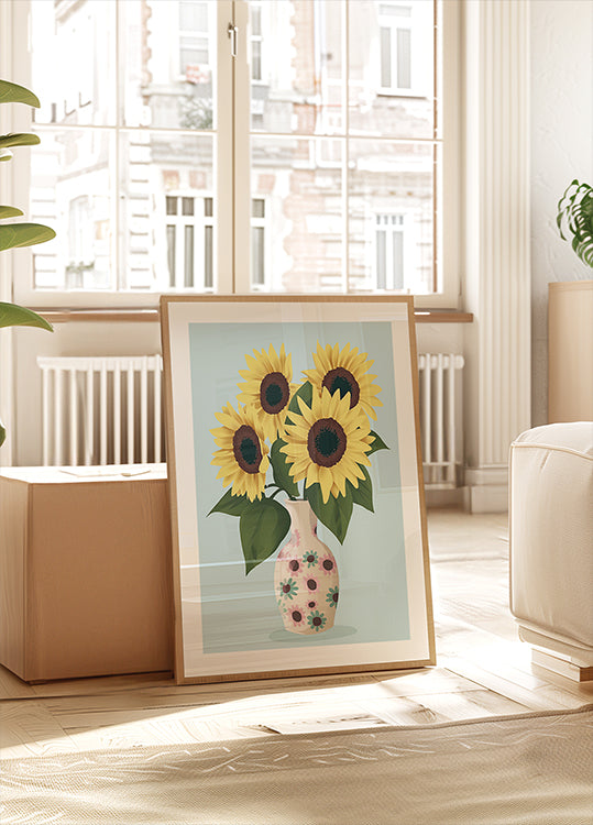 Vase of Sunflowers