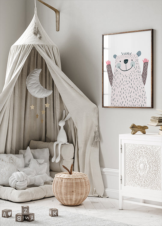 Waving Bear Poster
