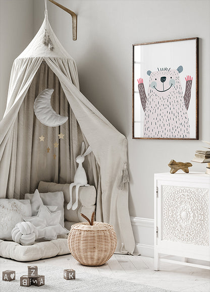 Waving Bear Poster