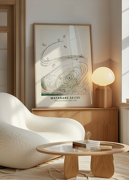 Watanabe Seitei Wind And Flower Poster