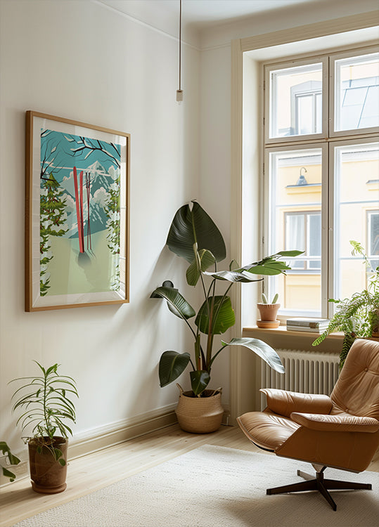 Mountain Top Skiing Poster