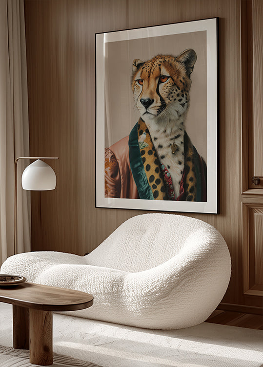 Sir Cheetah In Vintage Clothing Poster