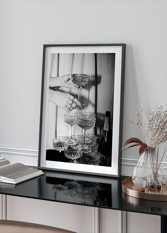 Champagne Glasses Print Poster