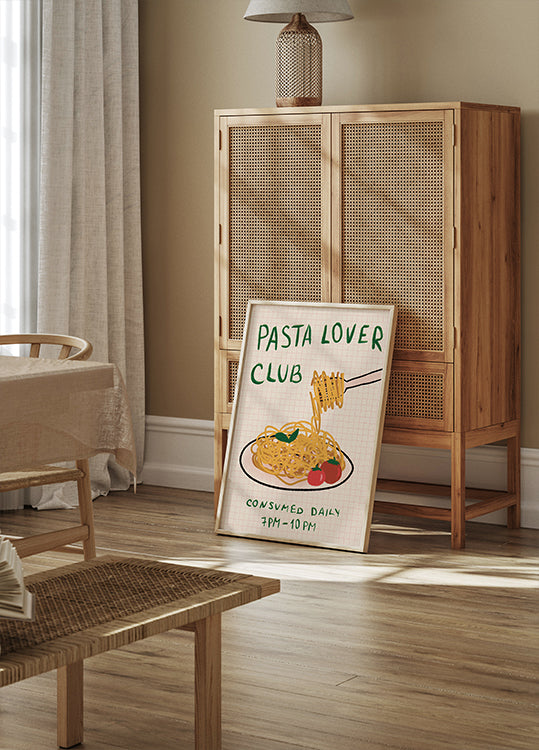 Pasta Lover Club, Hand-drawn Spaghetti Dinner Poster
