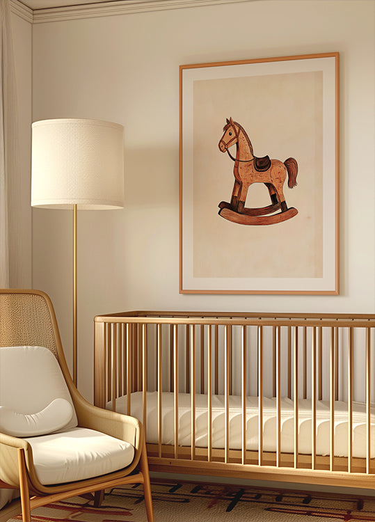 Vintage Rocking Horse Wooden Toy Poster