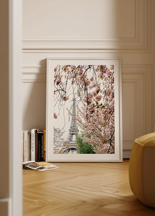 Spring Eiffel Tower With Bherry Blossoms Poster