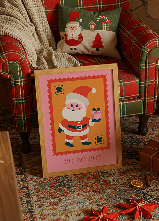 Ho ho ho - Santa Claus with gift Poster