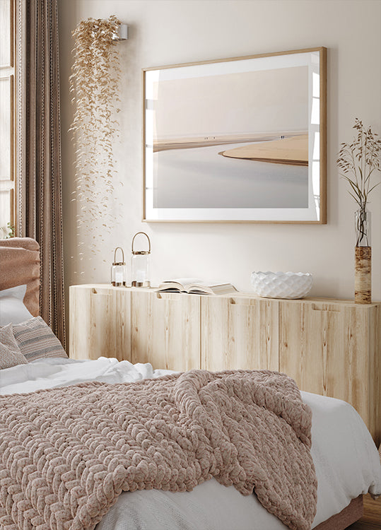 Minimalist Beach with Lone Walker Poster