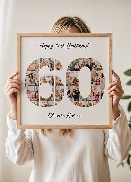 60th Birthday Photo Collage Personal Poster