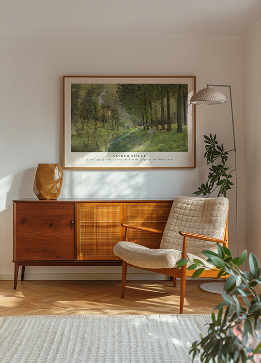 Rest Along The Stream Impressionist Forest, Alfred Sisley 1878 Poster