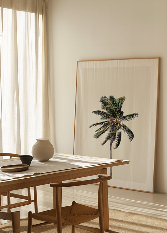 Windy Palm Tree Poster