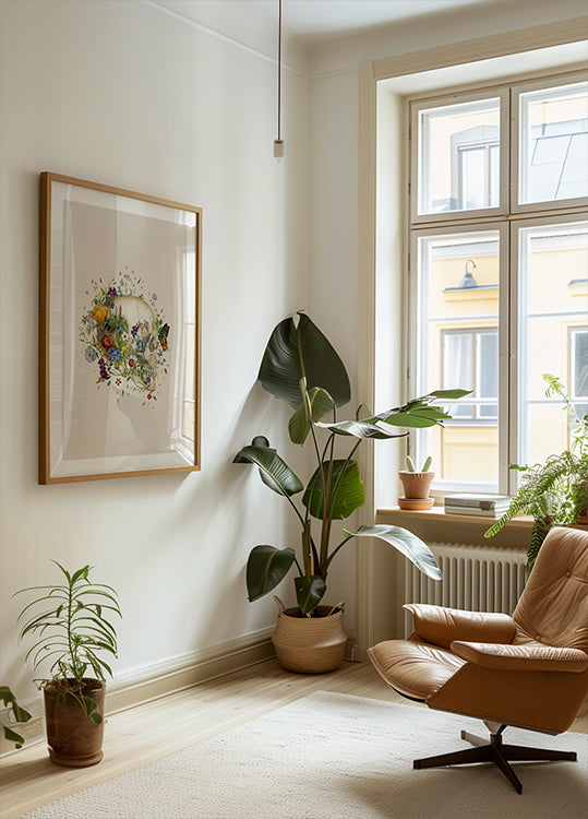 Floral skull Poster