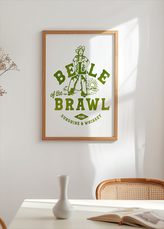 Belle Of The Brawl Cowgirl Wall Art Poster