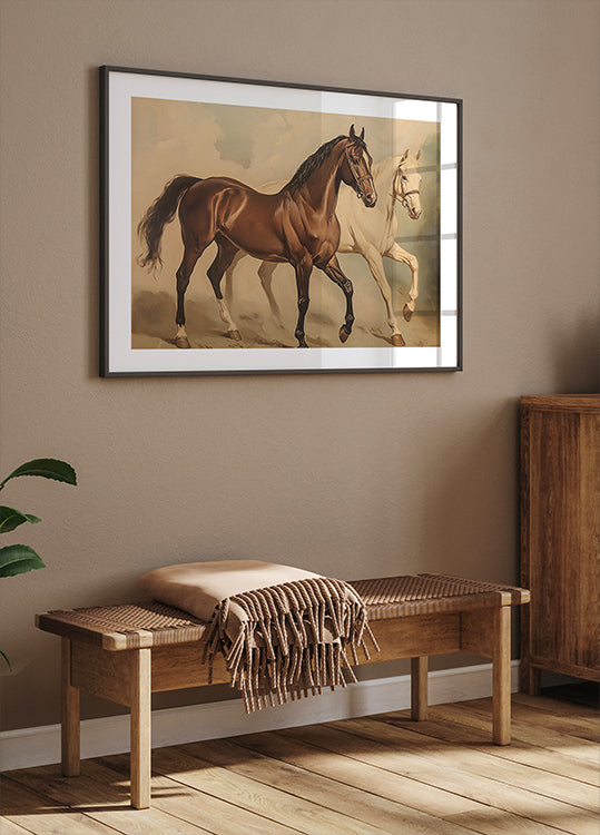 Duo Horses Galloping Poster