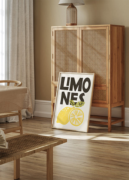 Retro Lemons Illustration Poster