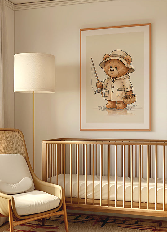 Teddy Bear Fishing Poster