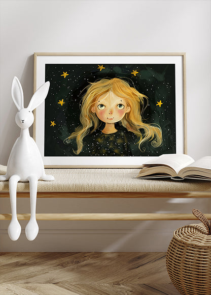 Starry-Eyed Girl, Dreamy Night Sky Poster
