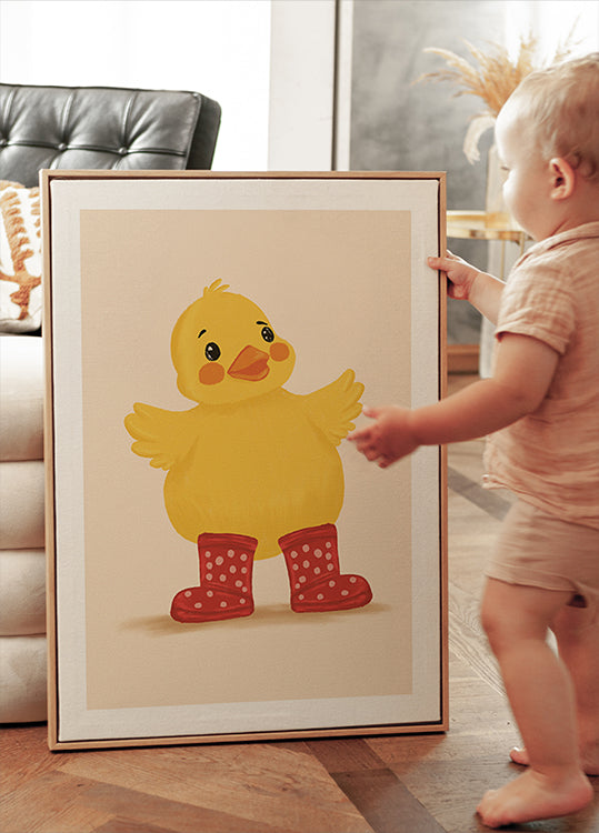 Little Duck in Red Boots Poster