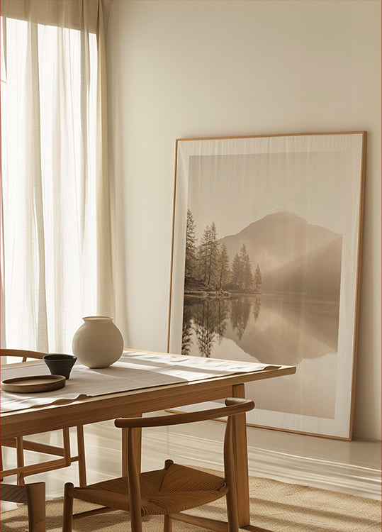 Calm Mountain Lake At Dawn Poster