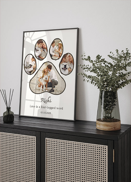 Dog Paw Photo Collage Personal Poster